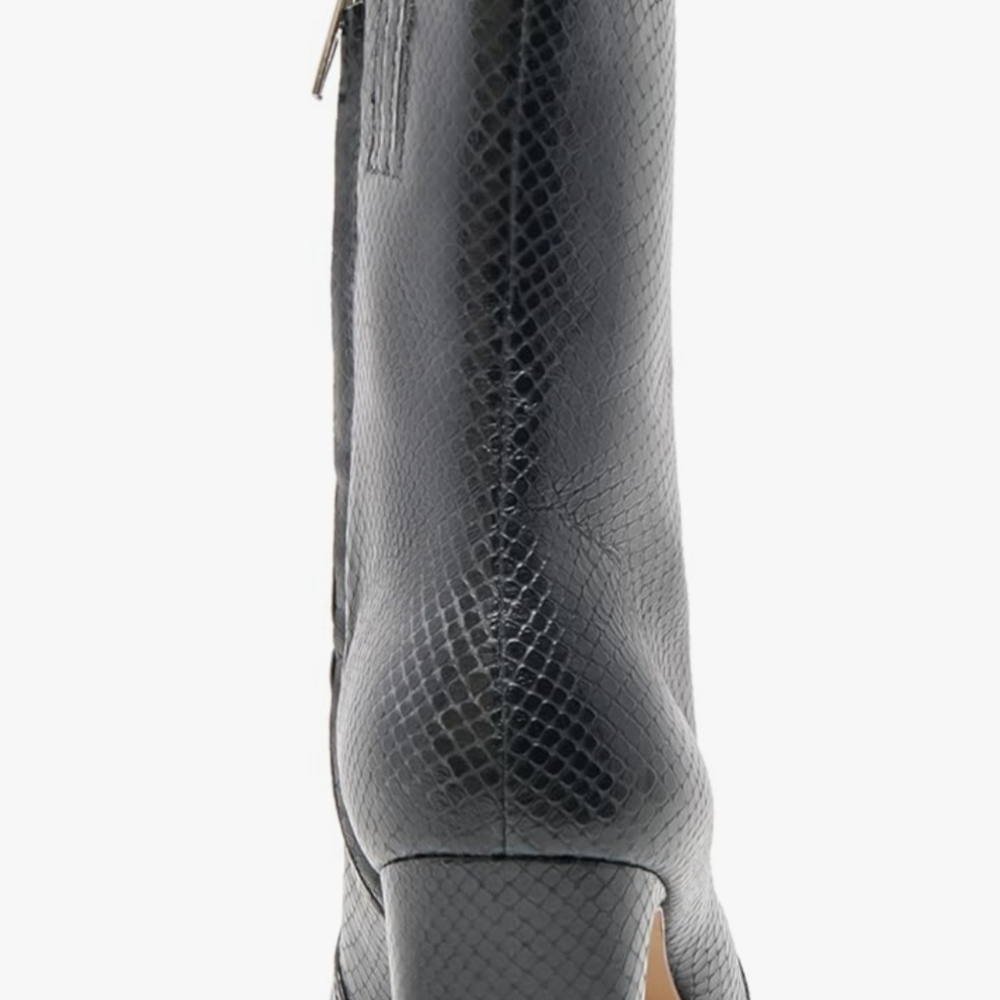 Dolce Vita Women's Anika Boots In Onyx SnakeLeather Booties Size 9.5  Never Worn - Picture 5 of 16